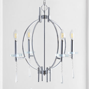 Laura 23" Crystal/Metal LED Chandelier - JONATHAN Y